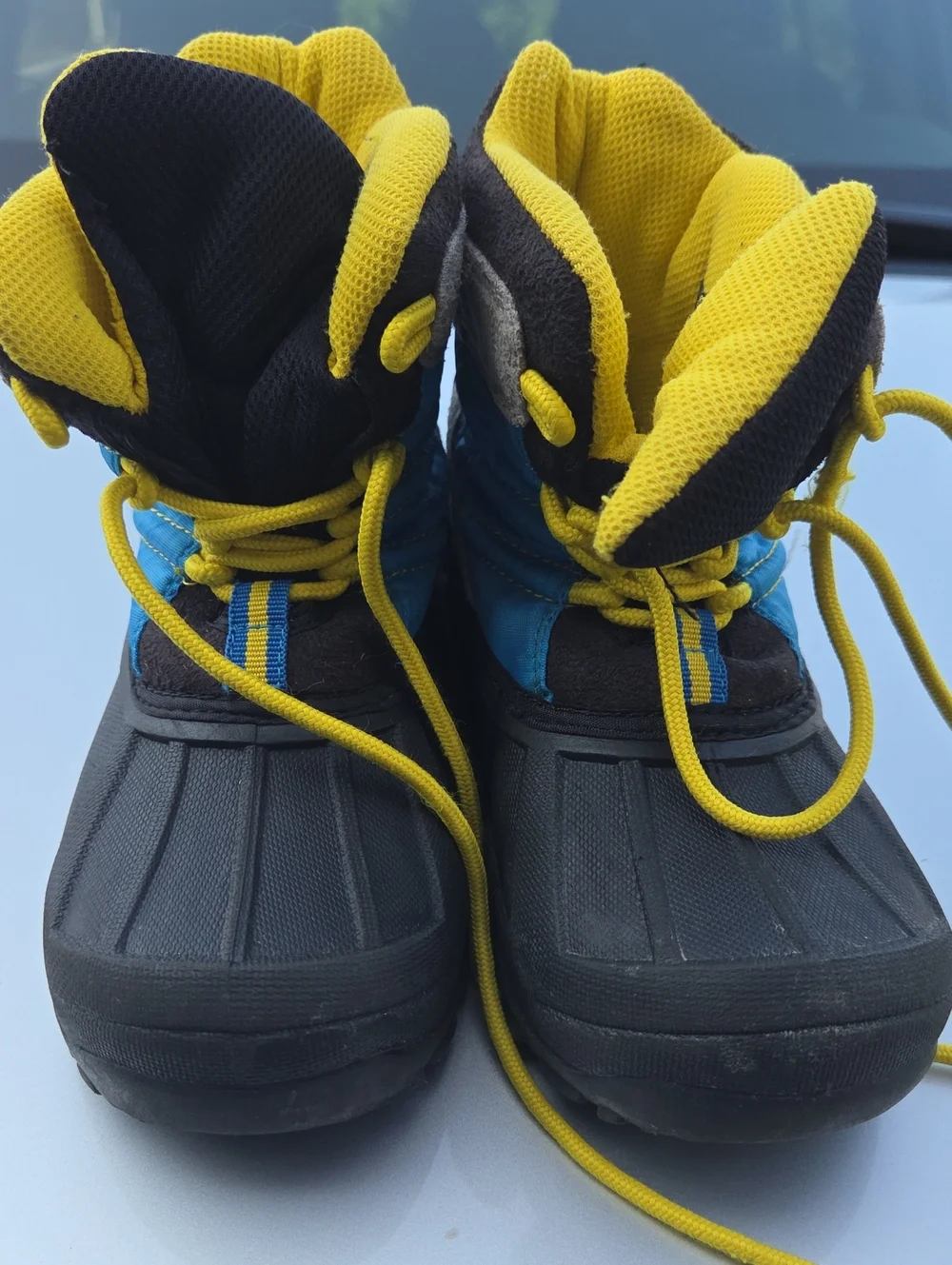 Kids Waterproof Winter Boots in Blue and Yellow